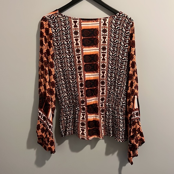 💫 HP 💫 NWTS FREE PEOPLE ROSALIE BELL SLEEVE BLOUSE (L) - Picture 8 of 13